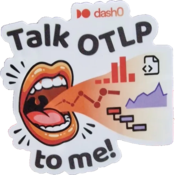 Talk OTLP to me sticker from dash0